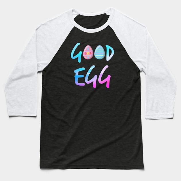 Good Egg neon text Baseball T-Shirt by Glenn Landas Digital Art